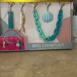 NIB Bag Charm Kit  by Blue Moon Studio, Tassel, Fish & shell charm Chain link